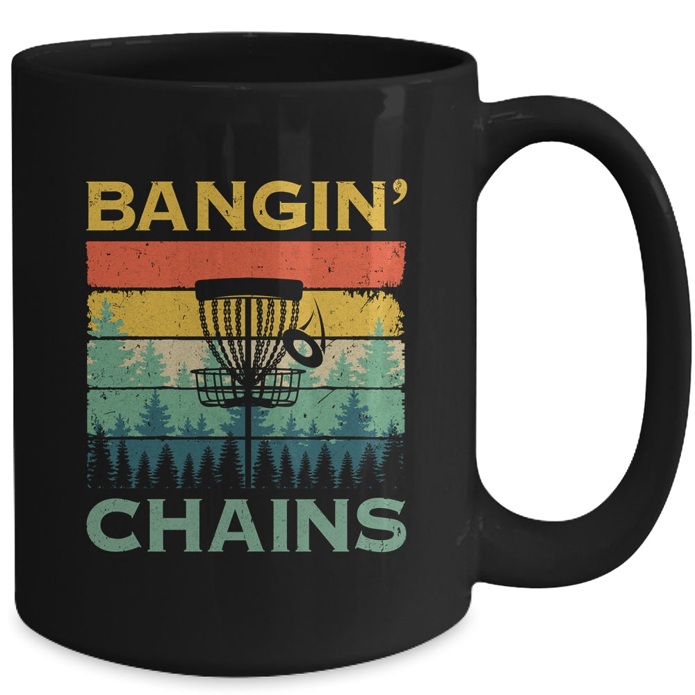 Disc Golf Funny Banging Chains Retro Disc Golfer Men Women Mug | teecentury
