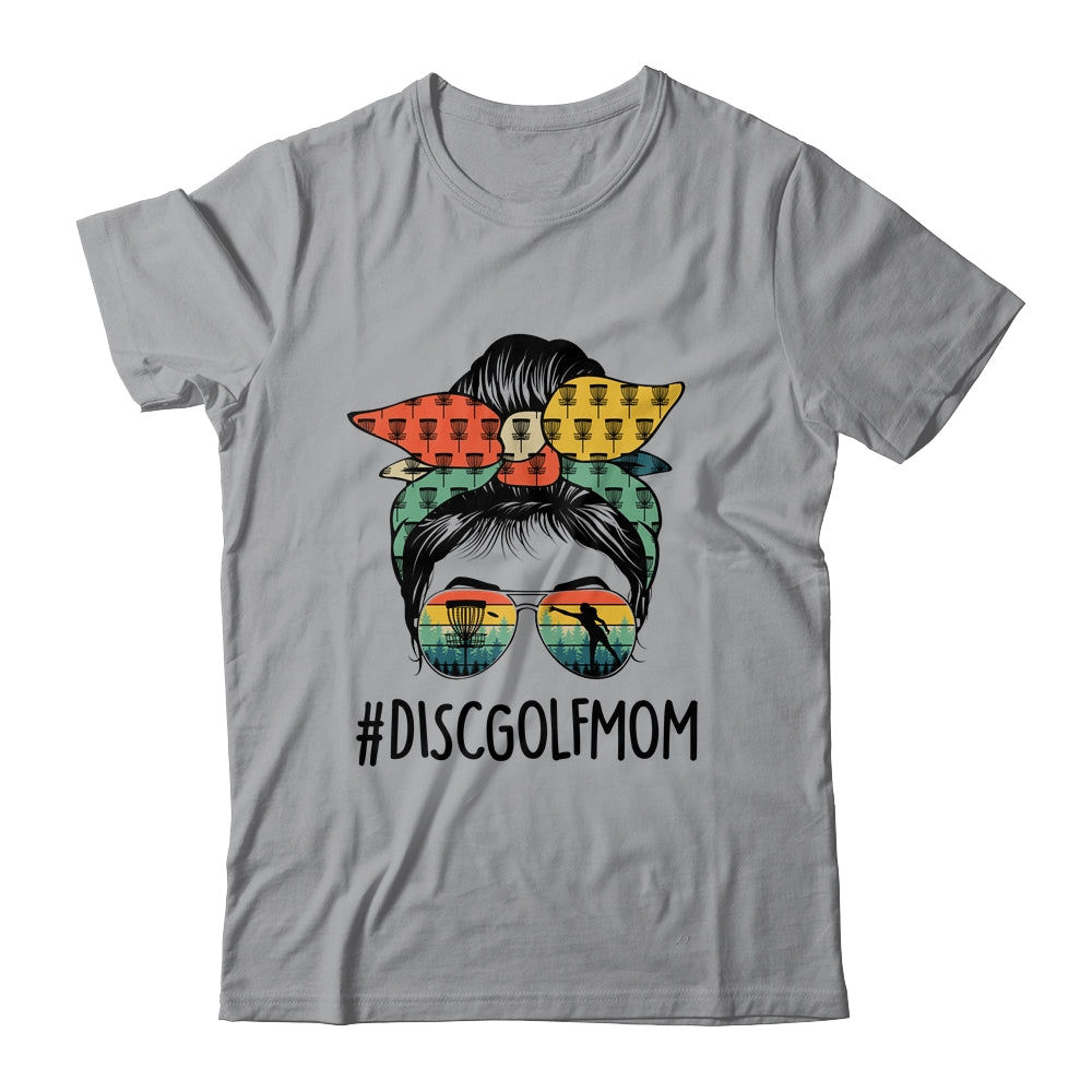 Disc Golf Mom Life Messy Bun Hair Glasses For Women Vintage Shirt & Hoodie | teecentury