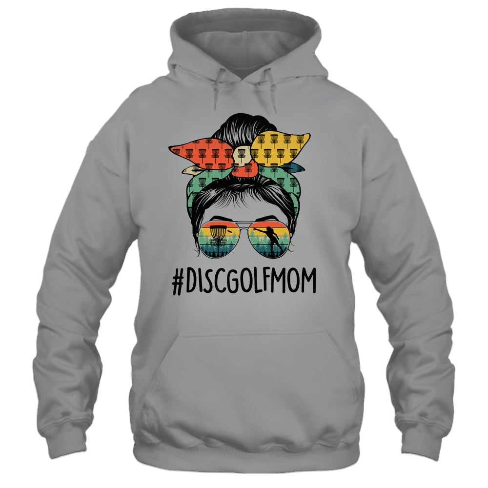 Disc Golf Mom Life Messy Bun Hair Glasses For Women Vintage Shirt & Hoodie | teecentury