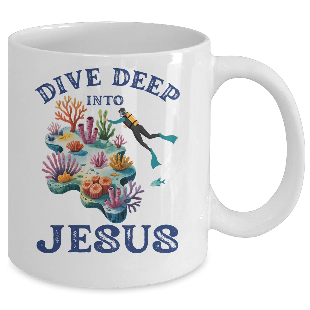 Dive Deep Into Jesus VBS Christian Scuba Diving Underwater Mug | teecentury