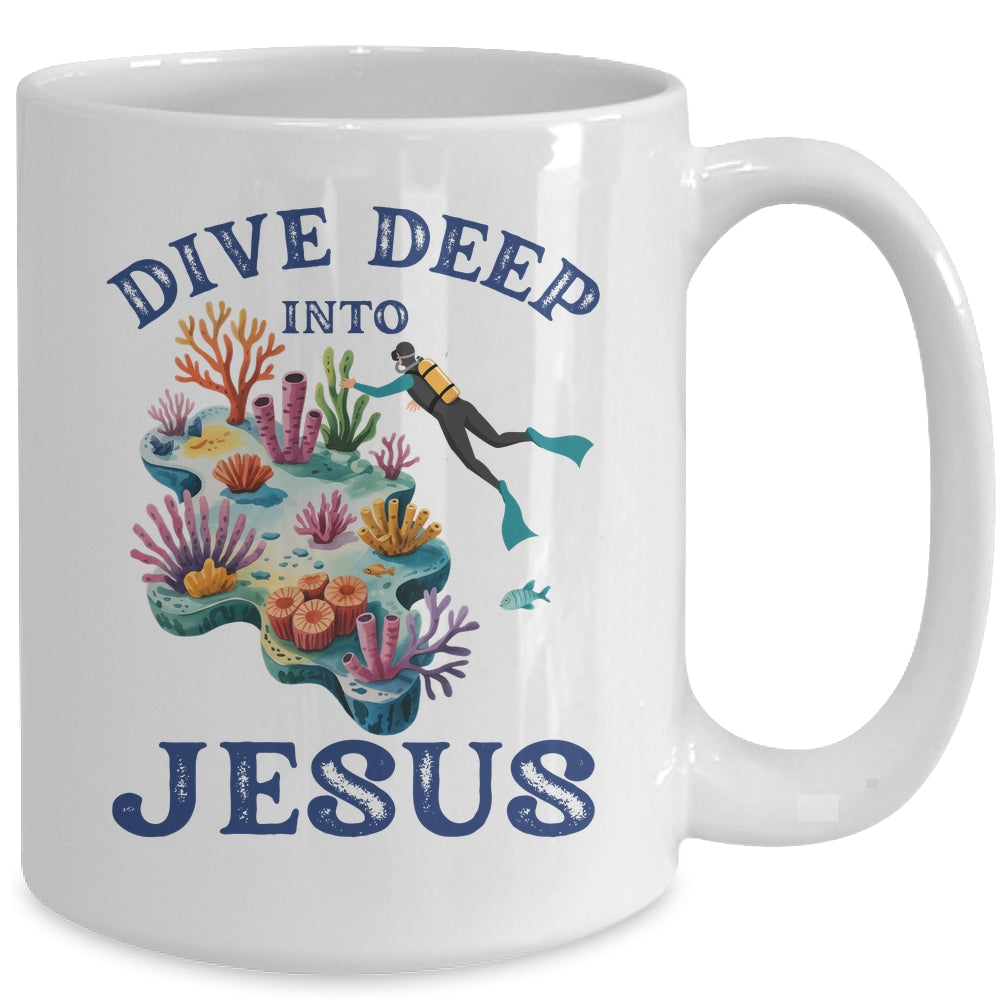 Dive Deep Into Jesus VBS Christian Scuba Diving Underwater Mug | teecentury