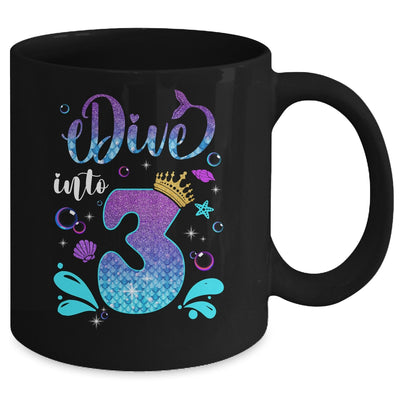 Dive Into 3 Birthday Decorations Girl 3rd Birthday Mermaid Mug | teecentury