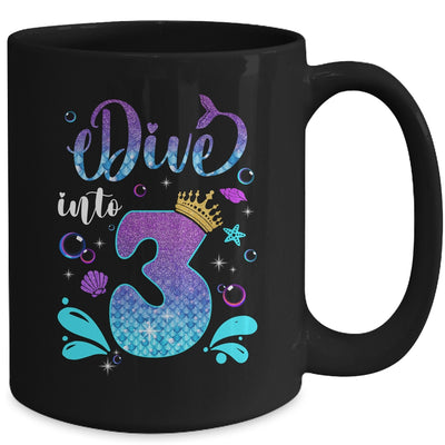 Dive Into 3 Birthday Decorations Girl 3rd Birthday Mermaid Mug | teecentury