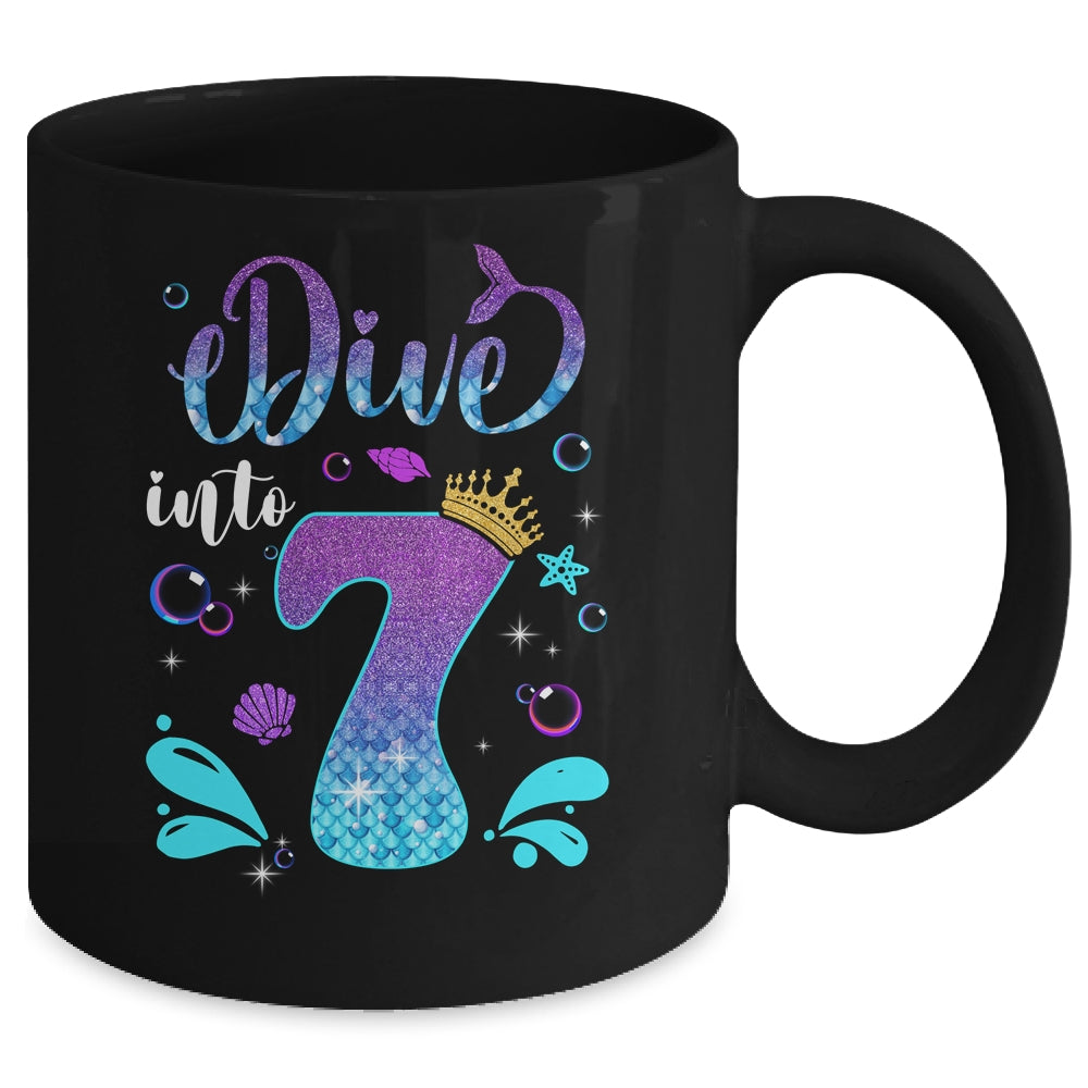 Dive Into 7 Birthday Decorations Girl 7th Birthday Mermaid Mug | teecentury