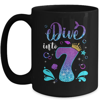 Dive Into 7 Birthday Decorations Girl 7th Birthday Mermaid Mug | teecentury