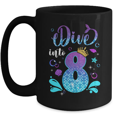 Dive Into 8 Birthday Decorations Girl 8th Birthday Mermaid Mug | teecentury