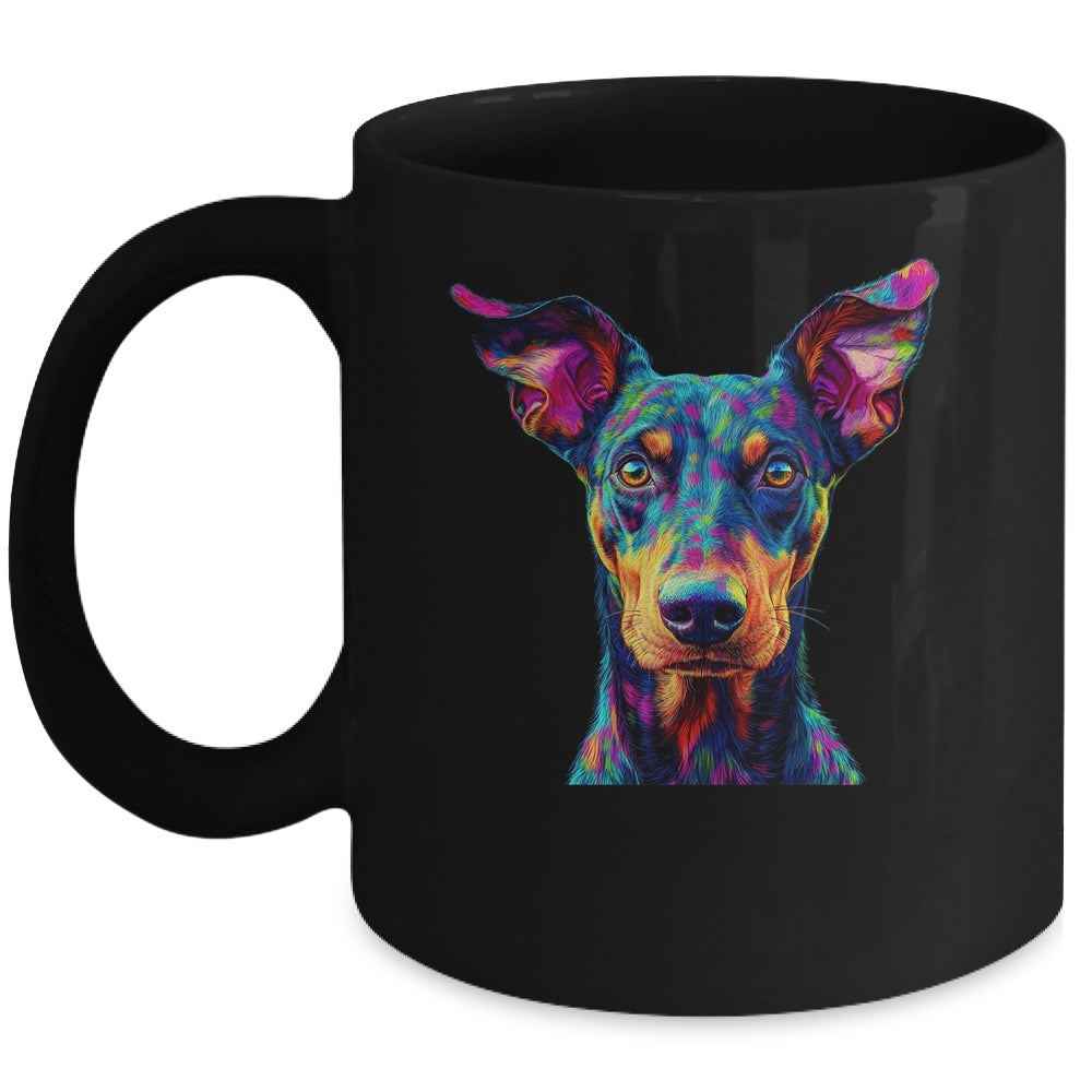 Doberman Dog Colorful Face Dog Lover Men Women Mug | teecentury
