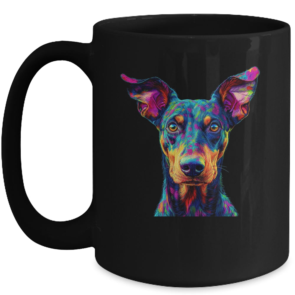 Doberman Dog Colorful Face Dog Lover Men Women Mug | teecentury