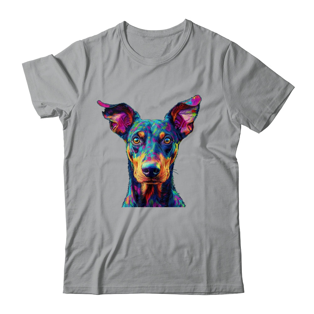 Doberman Dog Colorful Face Dog Lover Men Women Shirt & Tank Top | teecentury