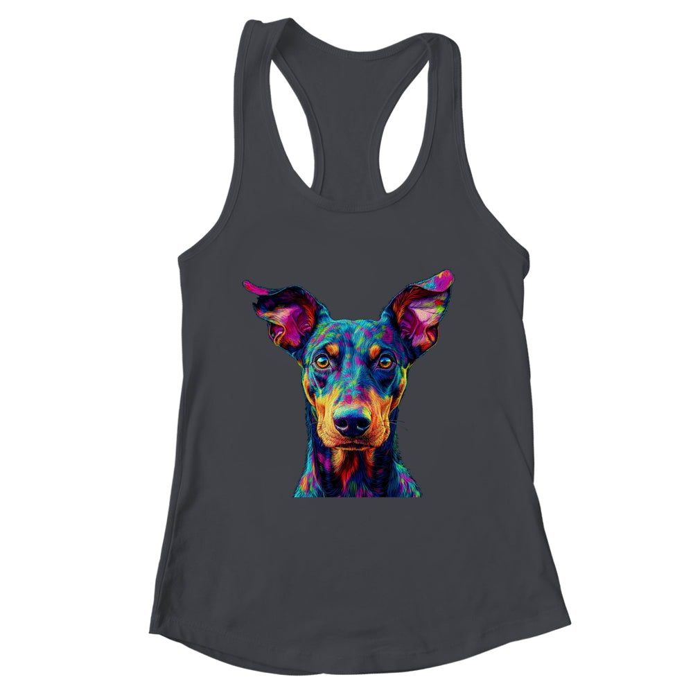 Doberman Dog Colorful Face Dog Lover Men Women Shirt & Tank Top | teecentury