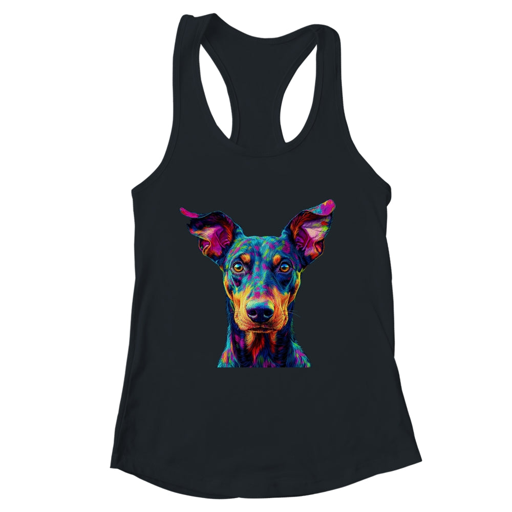 Doberman Dog Colorful Face Dog Lover Men Women Shirt & Tank Top | teecentury
