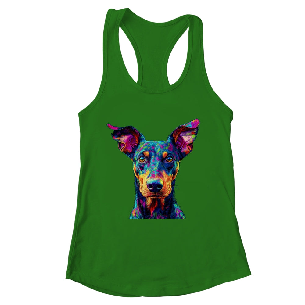 Doberman Dog Colorful Face Dog Lover Men Women Shirt & Tank Top | teecentury