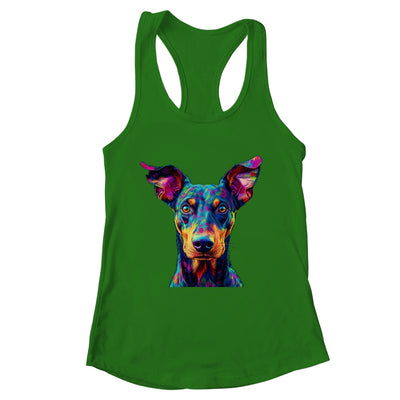 Doberman Dog Colorful Face Dog Lover Men Women Shirt & Tank Top | teecentury