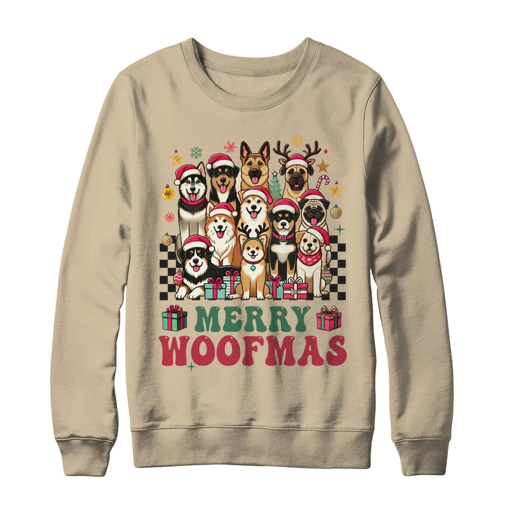Dog Mama Dog Merry Christmas Woofmas Dog Lover Dog Mom Shirt & Sweatshirt | teecentury