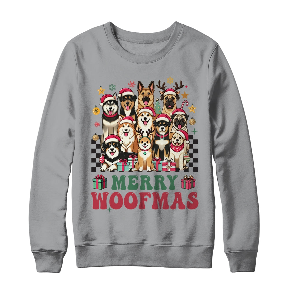 Dog Mama Dog Merry Christmas Woofmas Dog Lover Dog Mom Shirt & Sweatshirt | teecentury