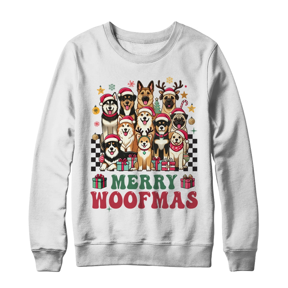 Dog Mama Dog Merry Christmas Woofmas Dog Lover Dog Mom Shirt & Sweatshirt | teecentury