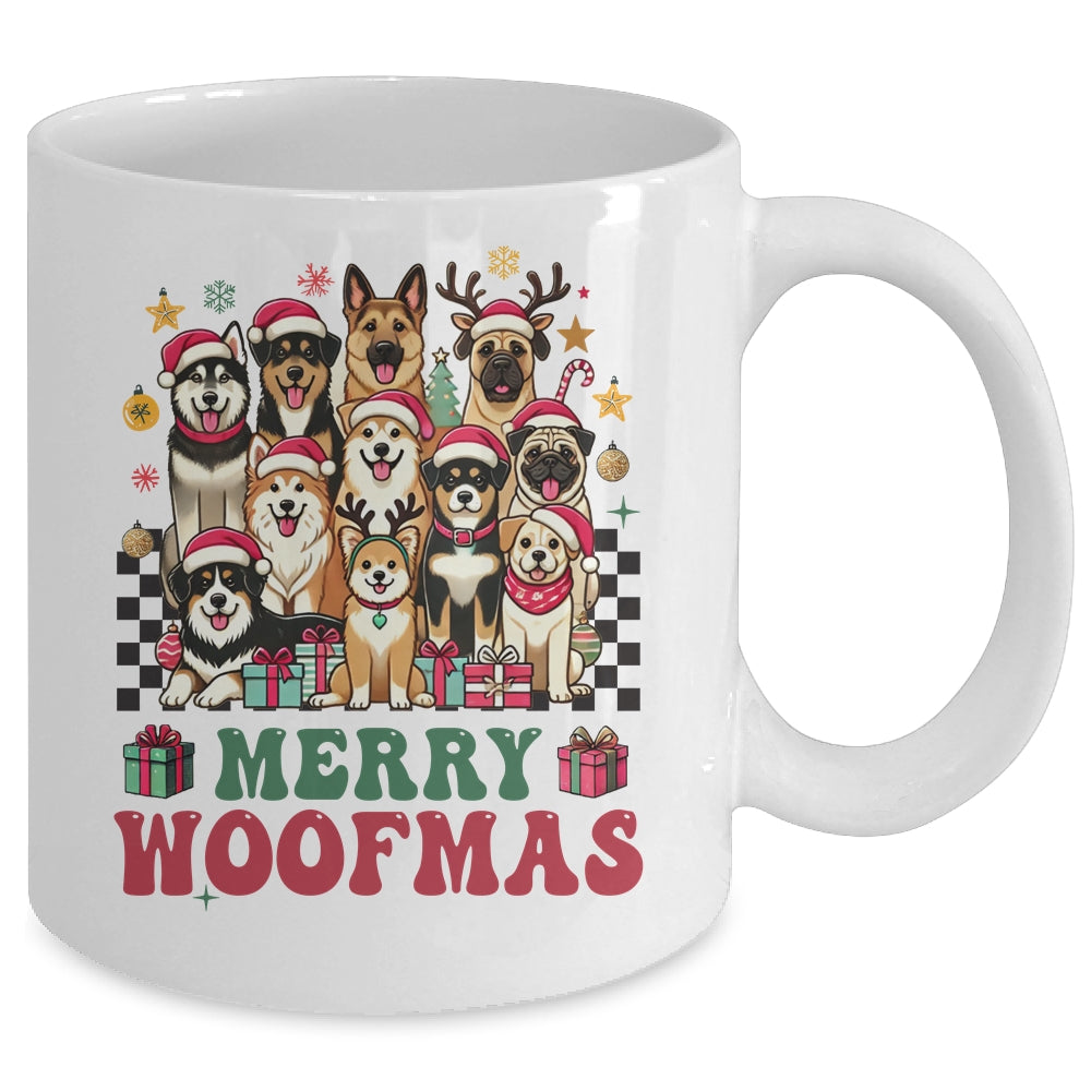 Dog Mama Dog Merry Christmas Woofmas Dog Lover Dog Mom Mug | teecentury