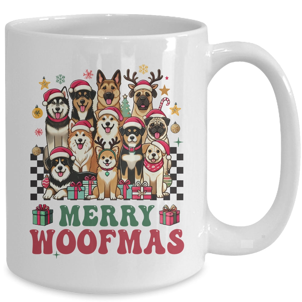 Dog Mama Dog Merry Christmas Woofmas Dog Lover Dog Mom Mug | teecentury