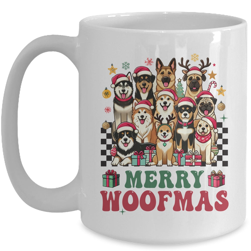 Dog Mama Dog Merry Christmas Woofmas Dog Lover Dog Mom Mug | teecentury