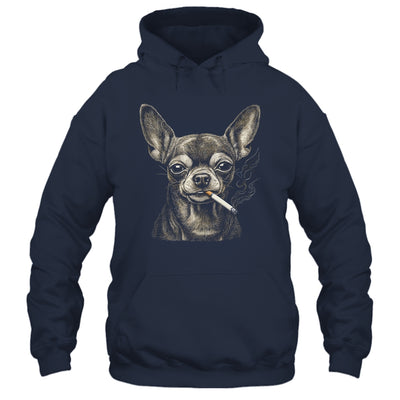 Dog Smoking Cigarette Funny Chihuahua Meme Vintage Dog Men Shirt & Hoodie | teecentury