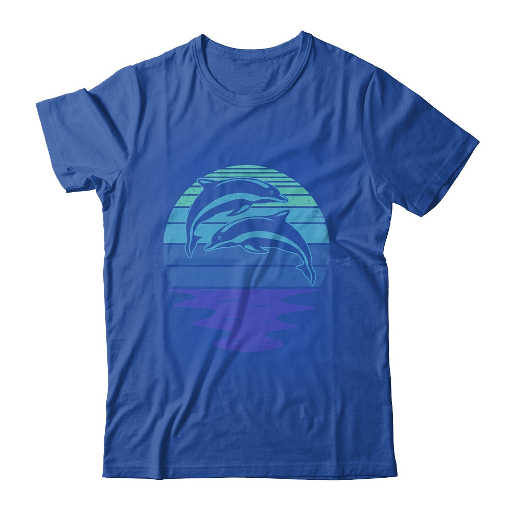Dolphin Silhouette 70s Vintage Retro Sunset Dolphin Zookeep Shirt & Tank Top | teecentury