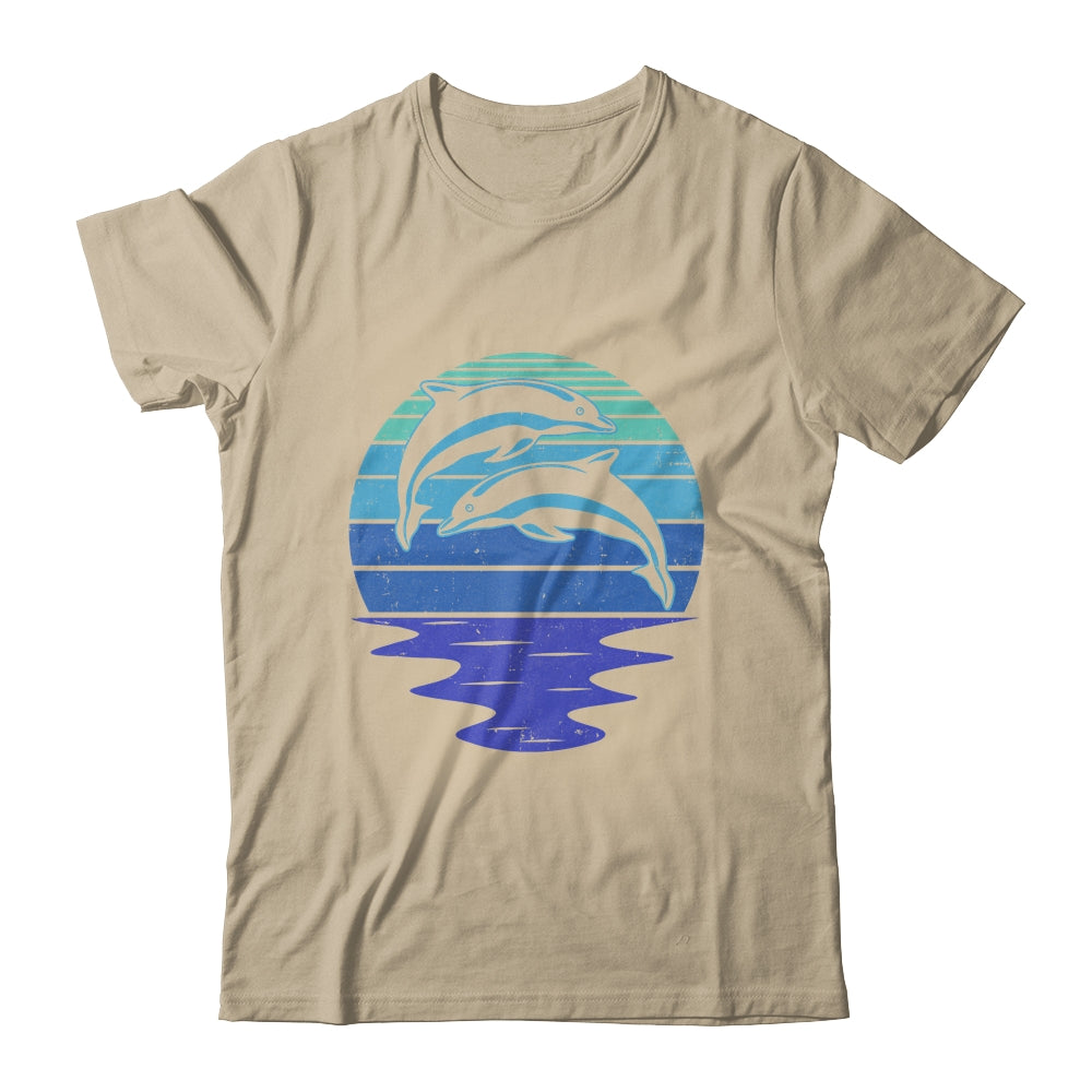Dolphin Silhouette 70s Vintage Retro Sunset Dolphin Zookeep Shirt & Tank Top | teecentury