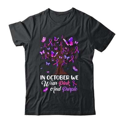 Domestic Violence Breast Cancer Awareness Month Ribbon Tree Shirt & Hoodie | teecentury