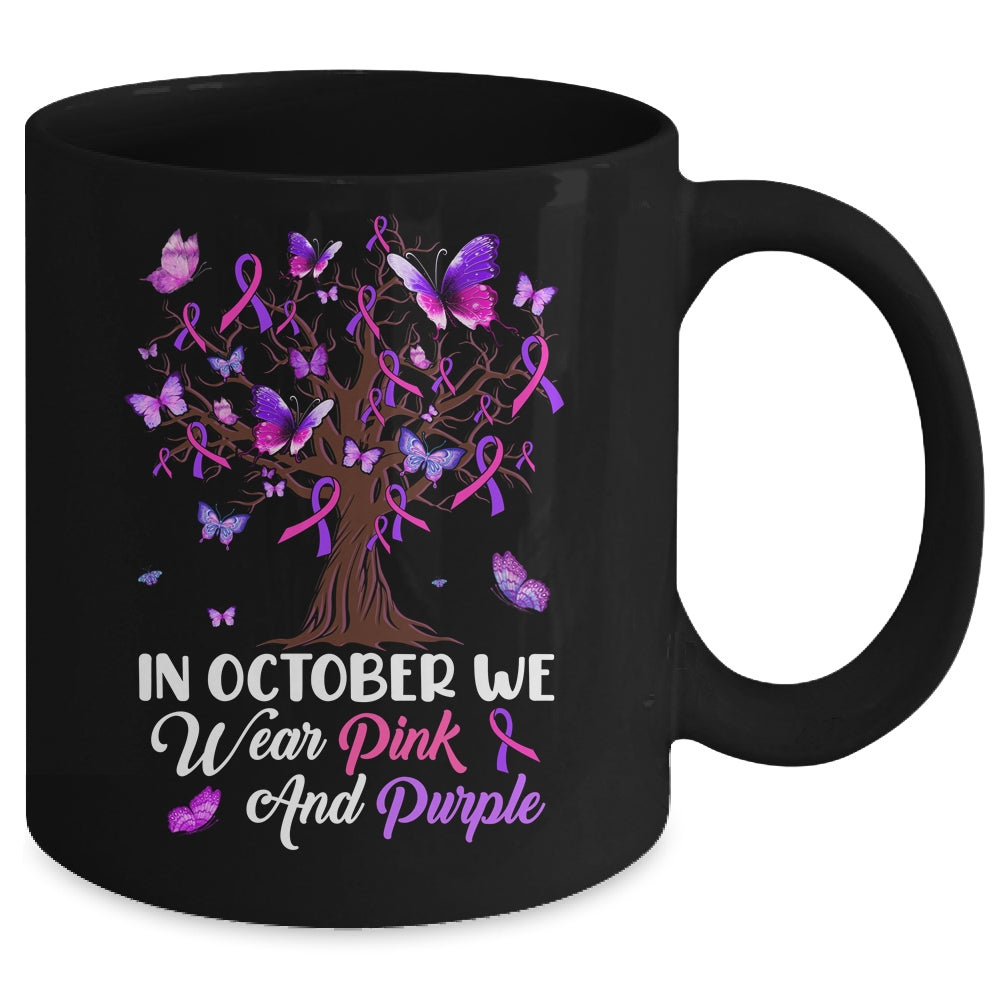 Domestic Violence Breast Cancer Awareness Month Ribbon Tree Mug | teecentury