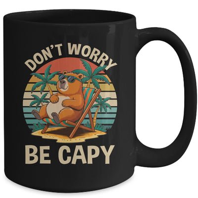 Dont Worry Be Capy Funny Capybara Retro Boys Girls Kids Mug | teecentury