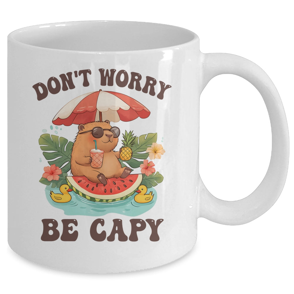 Dont Worry Be Capy Funny Capybara Youth Women Boys Kids Mug | teecentury