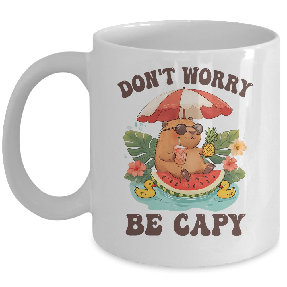Dont Worry Be Capy Funny Capybara Youth Women Boys Kids Mug | teecentury