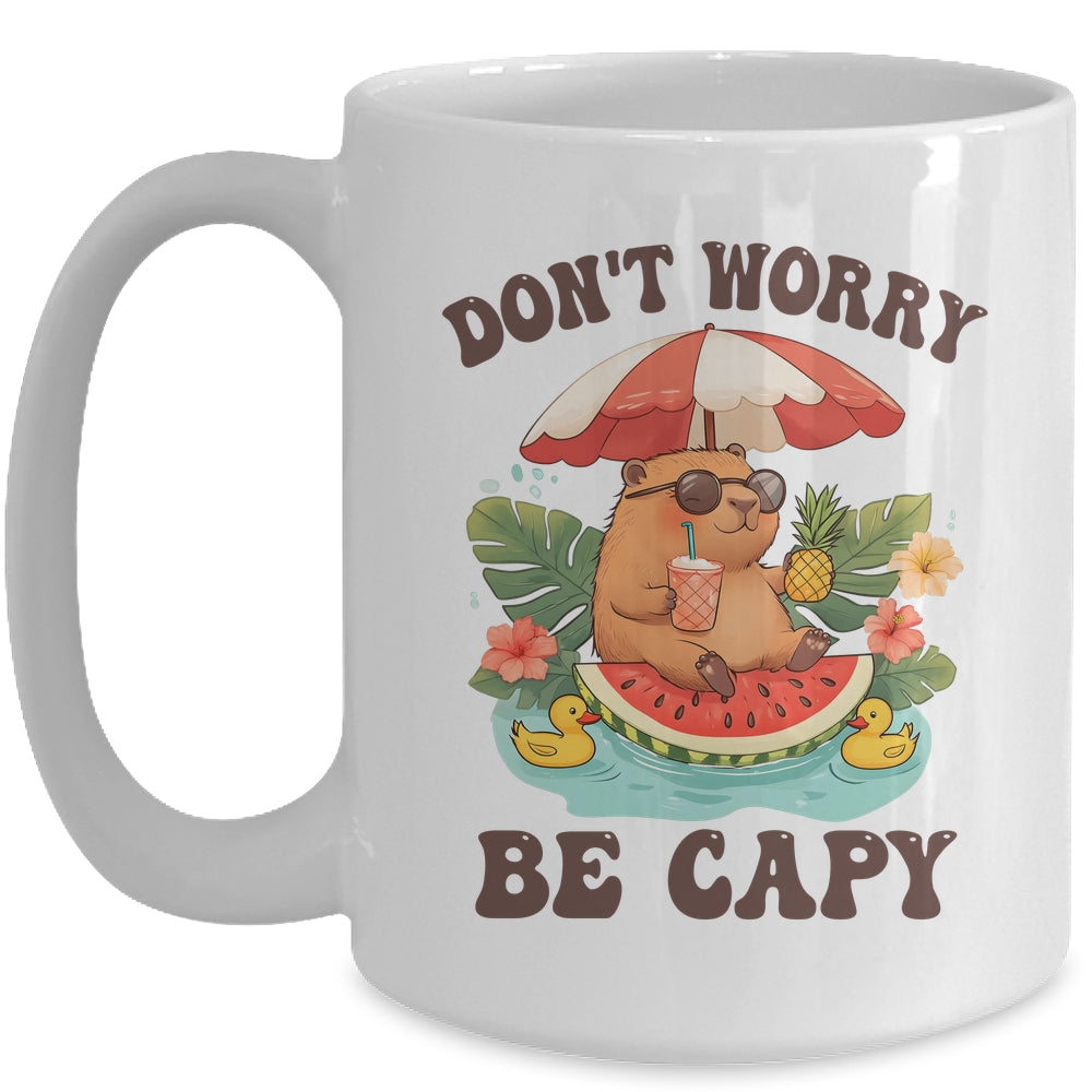 Dont Worry Be Capy Funny Capybara Youth Women Boys Kids Mug | teecentury