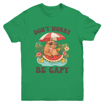 Dont Worry Be Capy Funny Capybara Youth Women Boys Kids Youth Shirt | teecentury