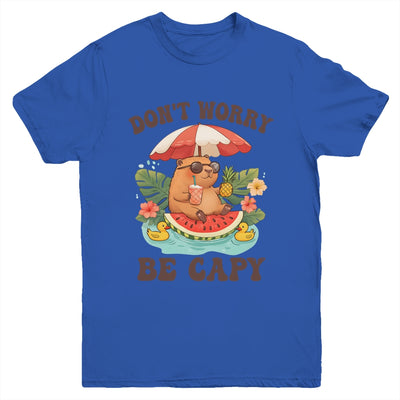 Dont Worry Be Capy Funny Capybara Youth Women Boys Kids Youth Shirt | teecentury