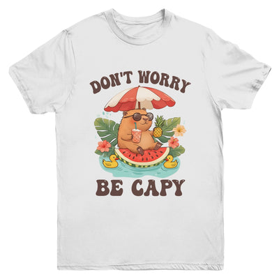 Dont Worry Be Capy Funny Capybara Youth Women Boys Kids Youth Shirt | teecentury