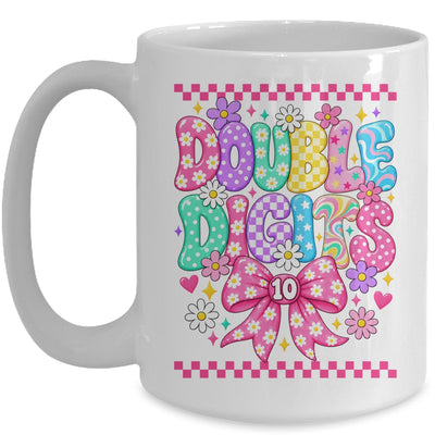 Double Digits It's My 10Th Birthday Girl Coquette Checkered Mug | teecentury