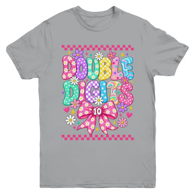 Double Digits It's My 10Th Birthday Girl Coquette Checkered Youth Shirt | teecentury