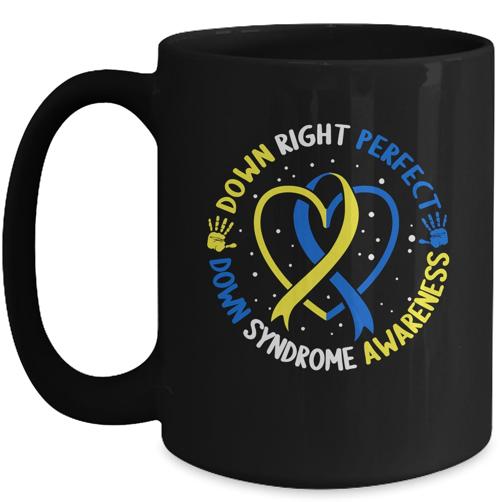 Down Syndrome Down Right Perfect Awareness Trisomy 21 Kids Mug | teecentury