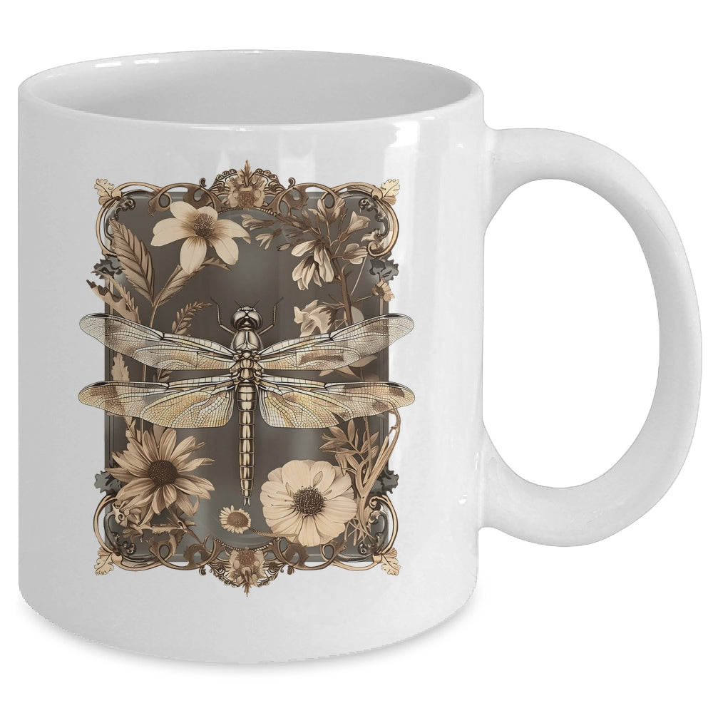 Dragonfly Floral Boho Wildflower Graphic Nature Garden Lover Mug | teecentury