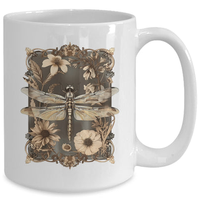 Dragonfly Floral Boho Wildflower Graphic Nature Garden Lover Mug | teecentury