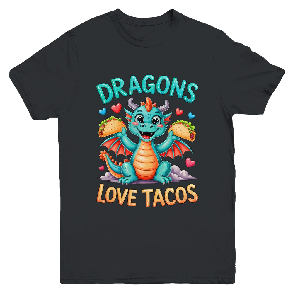 Dragons Love Tacos Costume Mexican Taco Dragon Kids Mexico Youth Shirt | teecentury