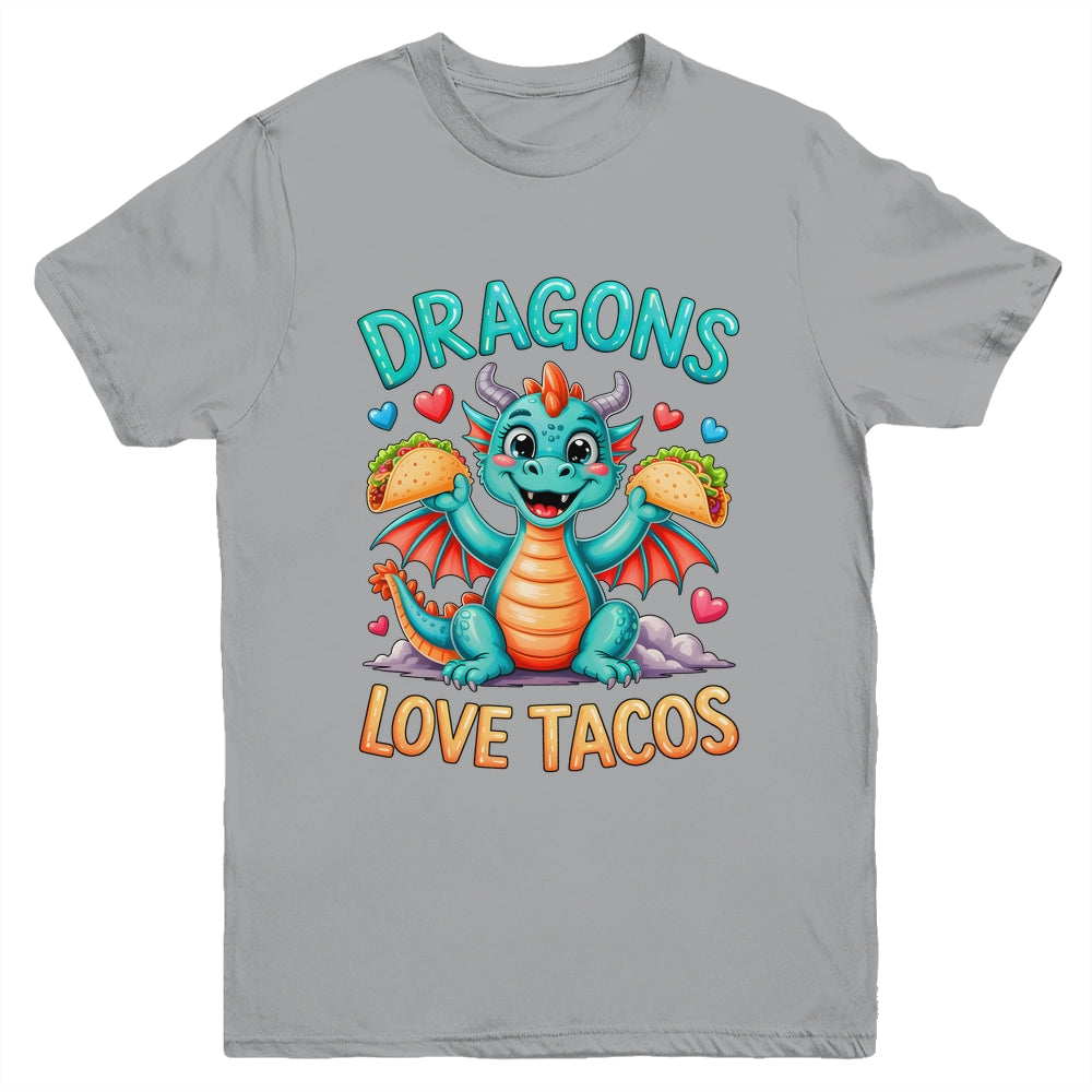Dragons Love Tacos Costume Mexican Taco Dragon Kids Mexico Youth Shirt | teecentury