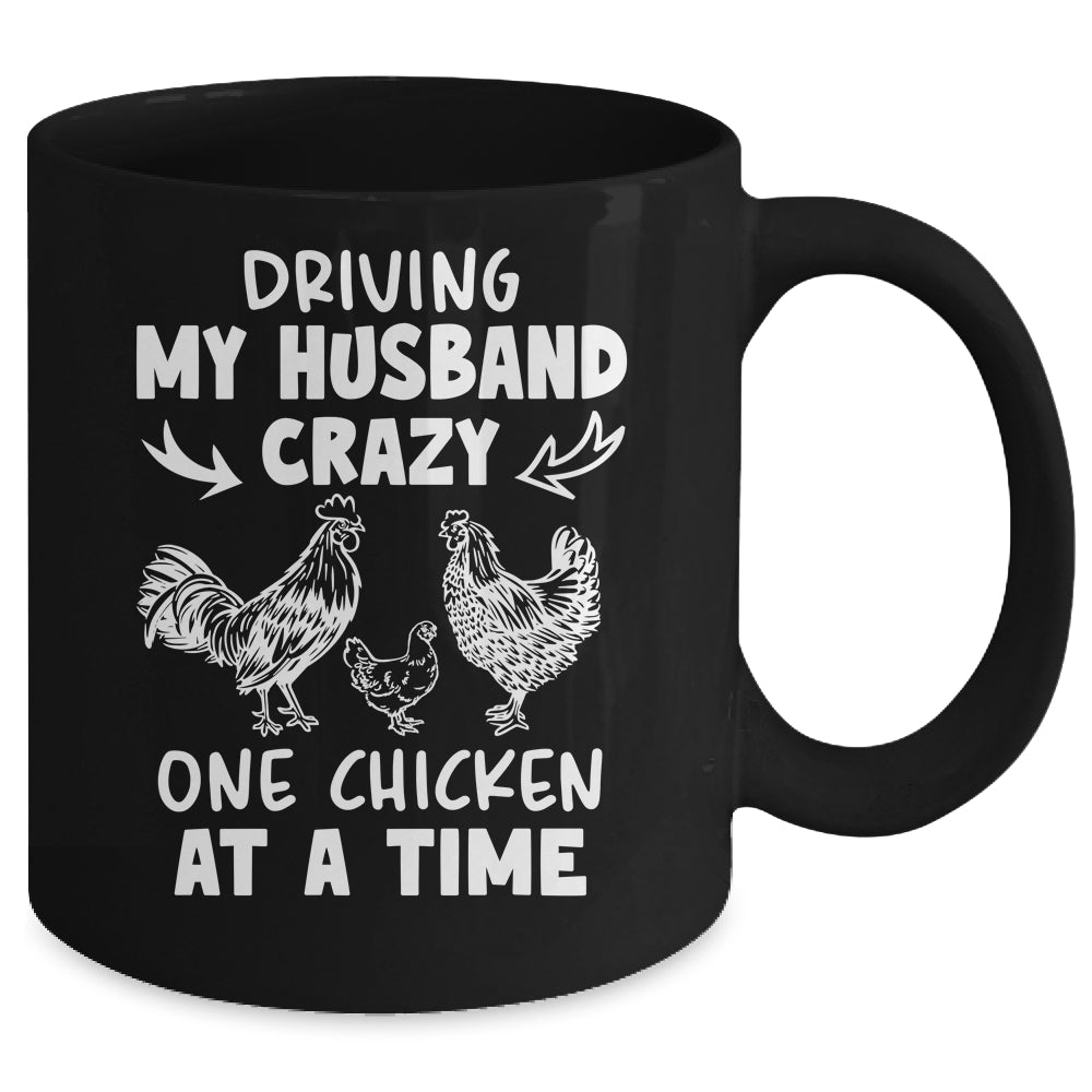 Driving My Husband Crazy Chicken Lady Funny Chicken Mug | teecentury