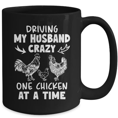 Driving My Husband Crazy Chicken Lady Funny Chicken Mug | teecentury