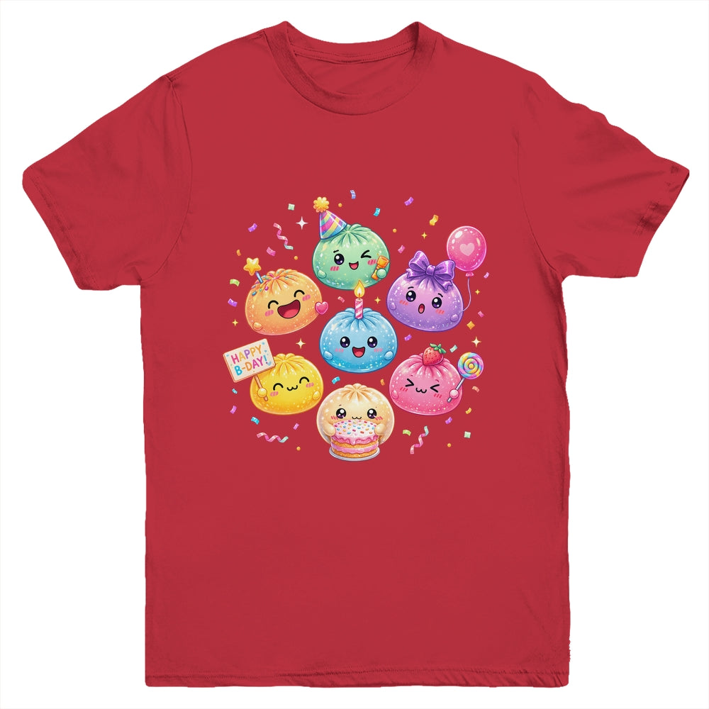 Dumpling Birthday Party Cute Dumplings Squishy Kids Girls Youth Shirt | teecentury