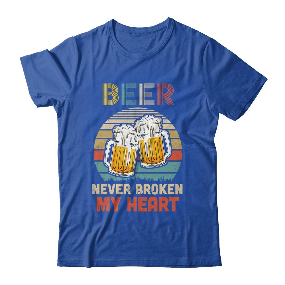 Vintage Beer Never Broke My Heart Funny Drinking T-Shirt & Hoodie | Teecentury.com