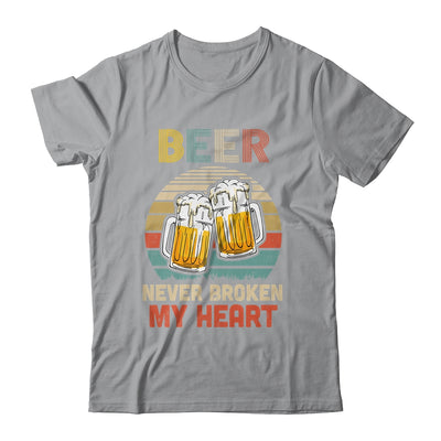 Vintage Beer Never Broke My Heart Funny Drinking T-Shirt & Hoodie | Teecentury.com