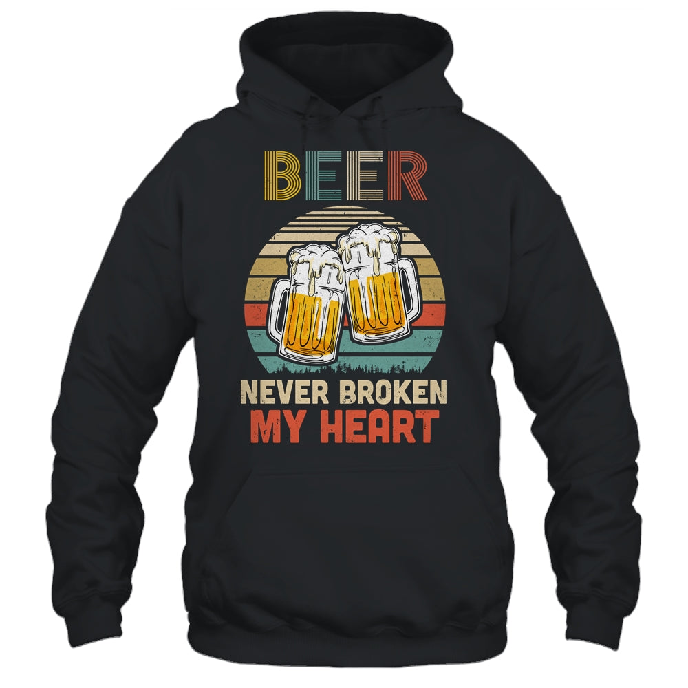 Vintage Beer Never Broke My Heart Funny Drinking T-Shirt & Hoodie | Teecentury.com