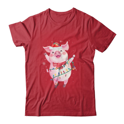 Santa Pig Christmas Lights Pig Lover Christmas Gift T-Shirt & Sweatshirt | Teecentury.com