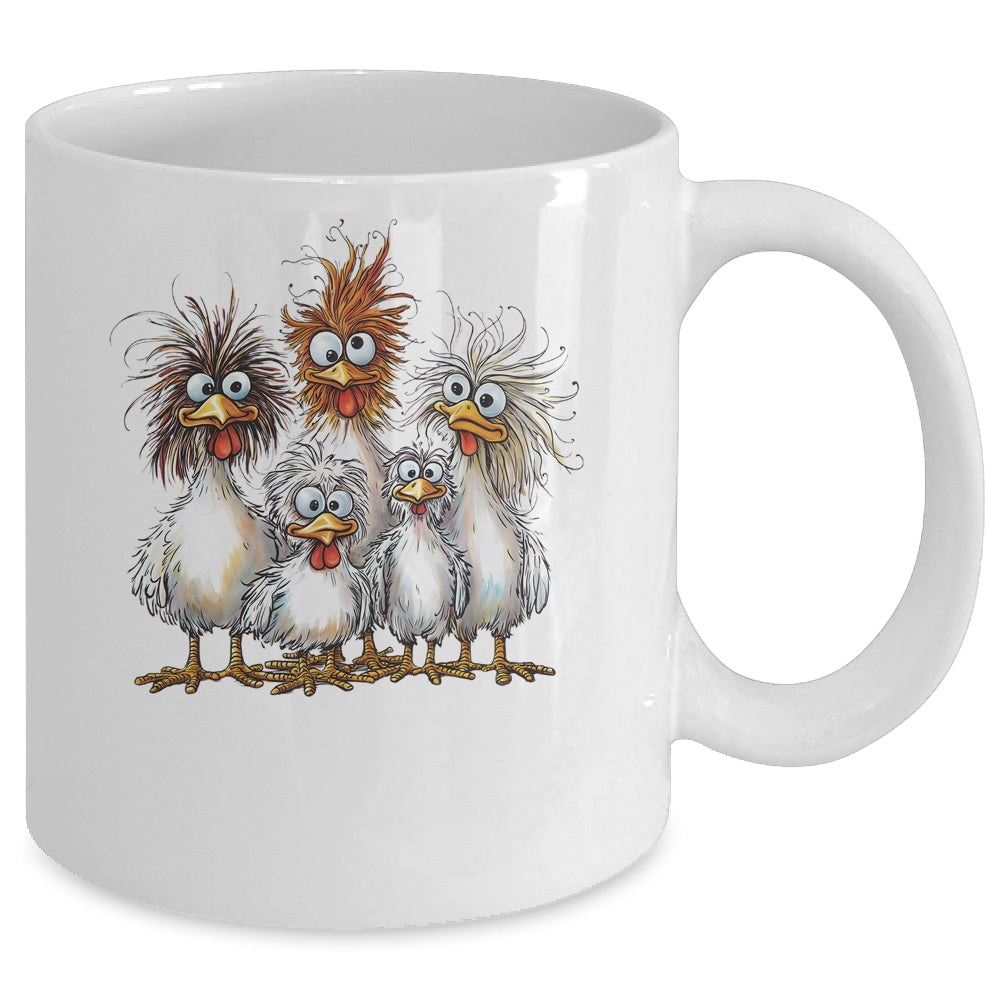 Eagerlys Colorful Funny Chicken Art Crazy Chicken Family Mug | teecentury
